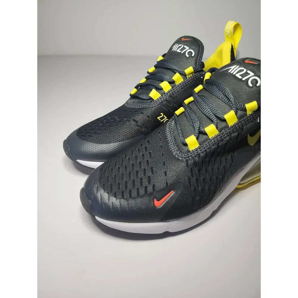Nike Kids’ Air Max 270 Black Yellow Sz 5.5Y Mesh Athletic Sneaker
